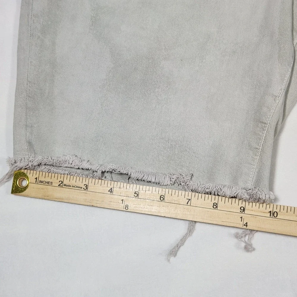 FRAME‎ L'Homme Mens Cut Off Washed Desert Sage Distressed Denim Shorts 36